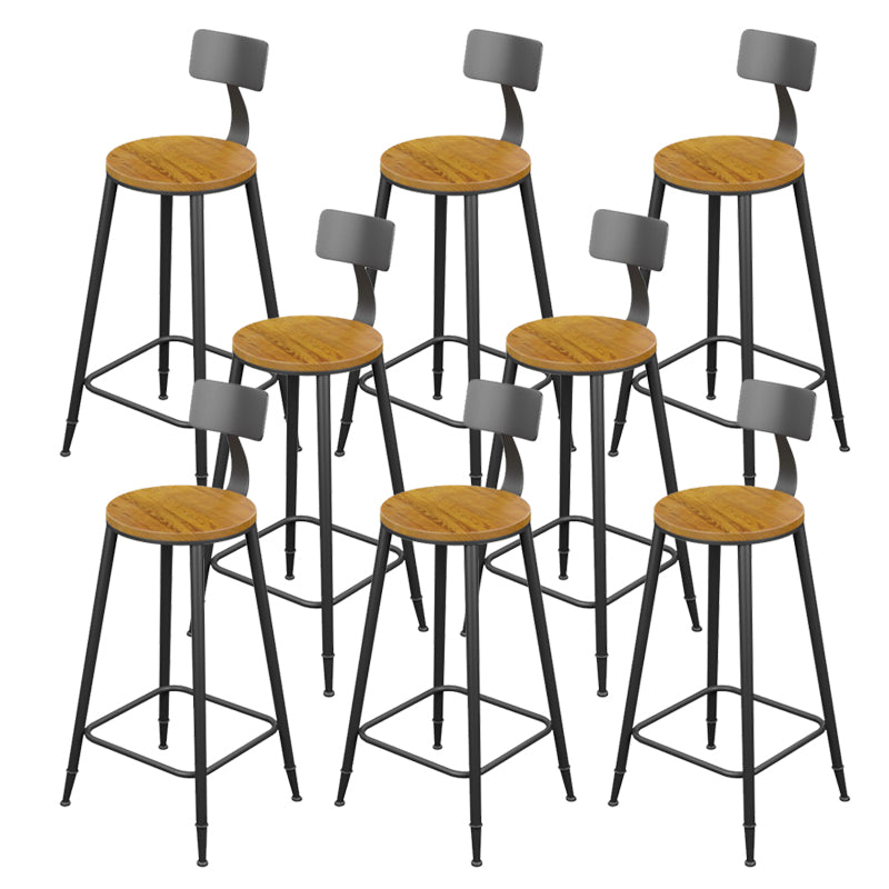 Contemporary Dining Stools Armless Bar Stools Black Metal Legs