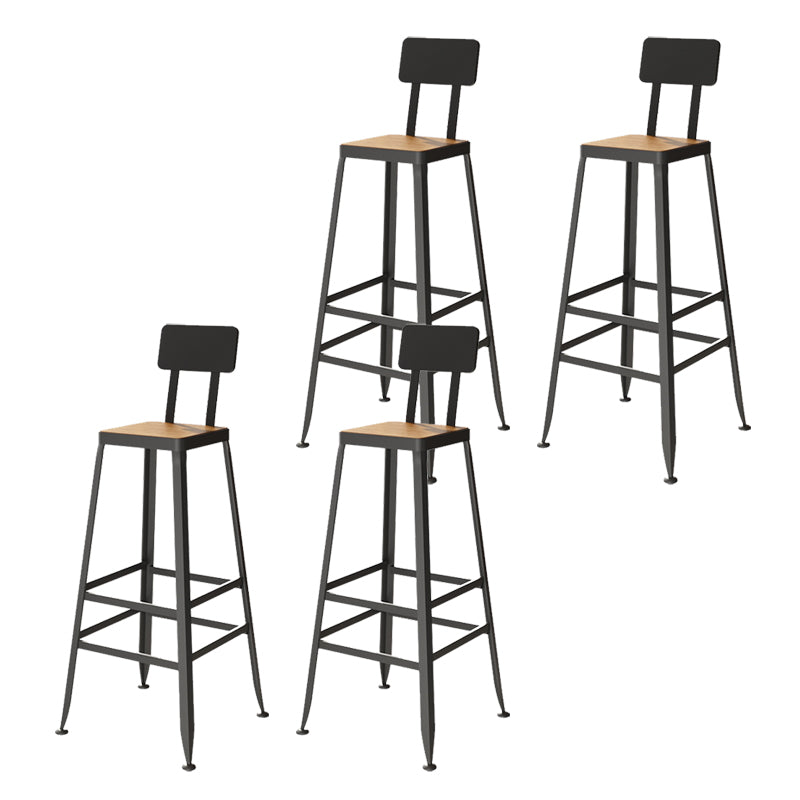 Contemporary Dining Stools Armless Bar Stools Black Metal Legs