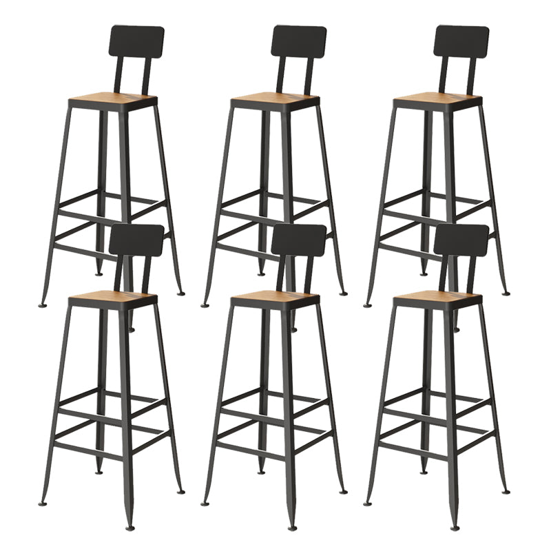 Contemporary Dining Stools Armless Bar Stools Black Metal Legs