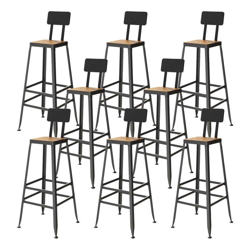 Contemporary Dining Stools Armless Bar Stools Black Metal Legs