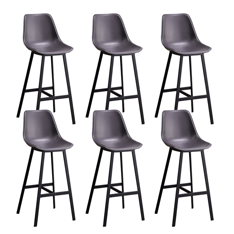 Leather Bar Stool Modern Backrest Counter Stool for Dining Room