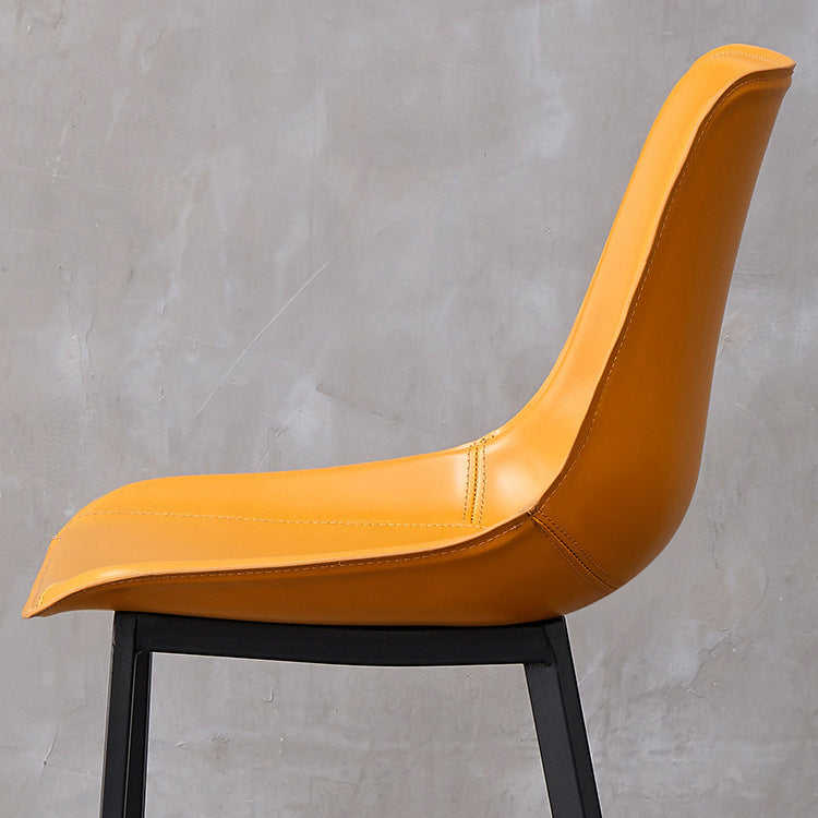 Leather Bar Stool Modern Backrest Counter Stool for Dining Room