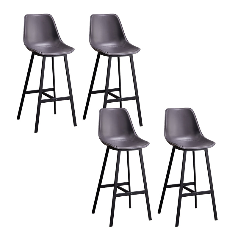 Leather Bar Stool Modern Backrest Counter Stool for Dining Room