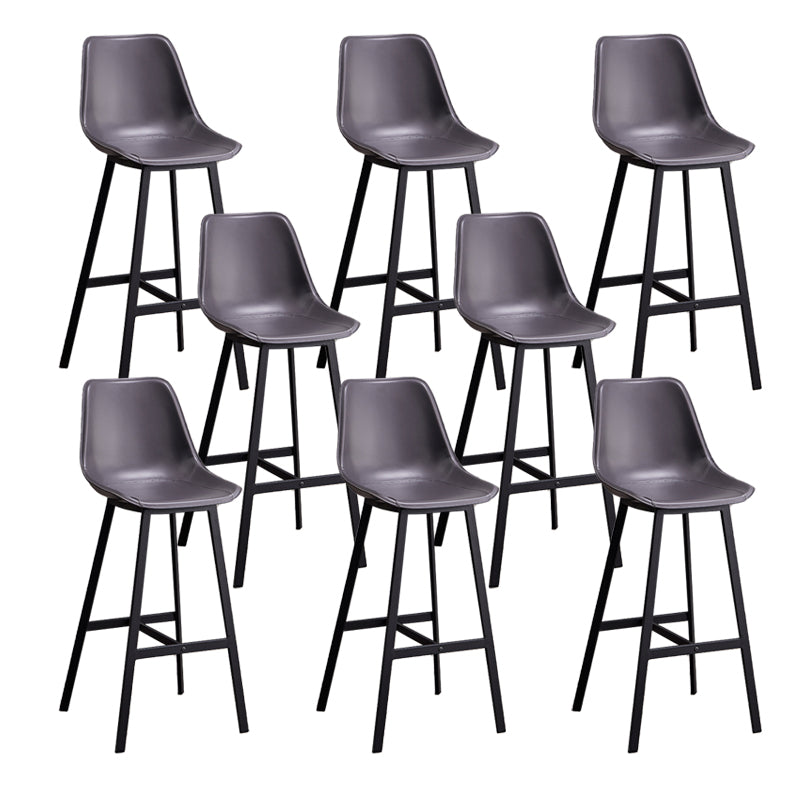 Leather Bar Stool Modern Backrest Counter Stool for Dining Room
