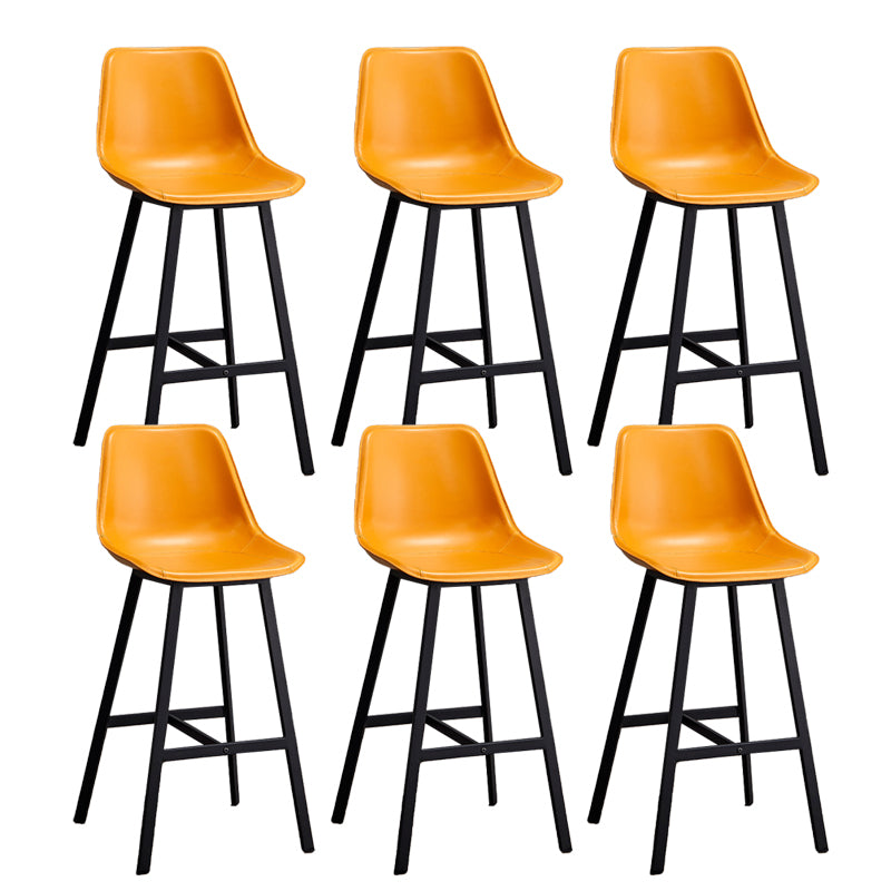 Leather Bar Stool Modern Backrest Counter Stool for Dining Room