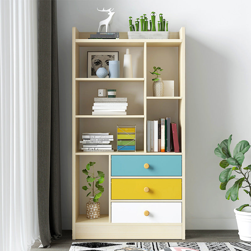 Contemporary Vertical Open Shelf Bookcase Engineered Wood Home Book Shelf with Shelves