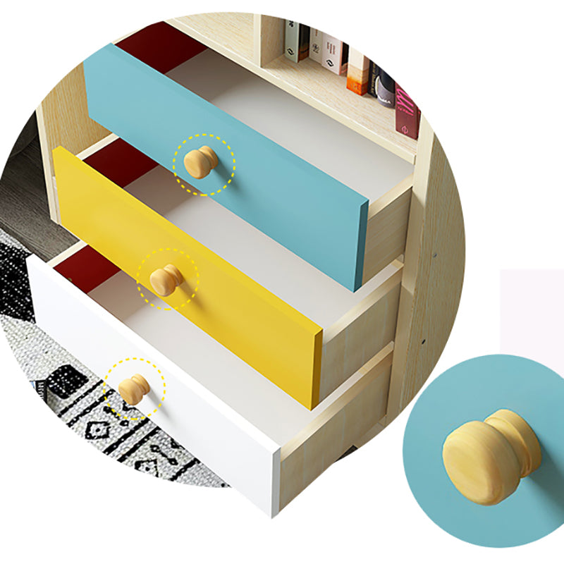 Contemporary Vertical Open Shelf Bookcase Engineered Wood Home Book Shelf with Shelves