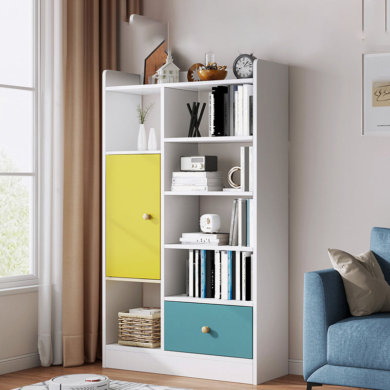 Contemporary Vertical Open Shelf Bookcase Engineered Wood Home Book Shelf with Shelves