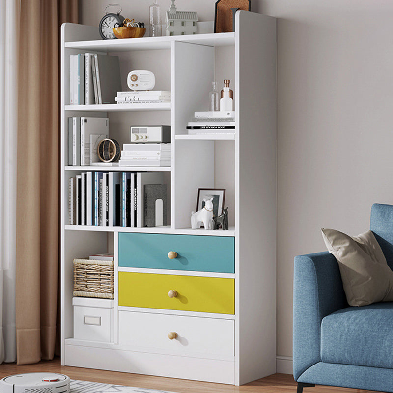 Contemporary Vertical Open Shelf Bookcase Engineered Wood Home Book Shelf with Shelves