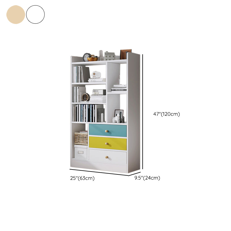 Contemporary Vertical Open Shelf Bookcase Engineered Wood Home Book Shelf with Shelves