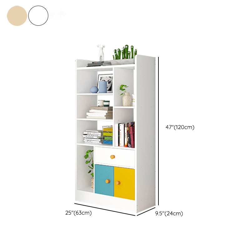Contemporary Vertical Open Shelf Bookcase Engineered Wood Home Book Shelf with Shelves