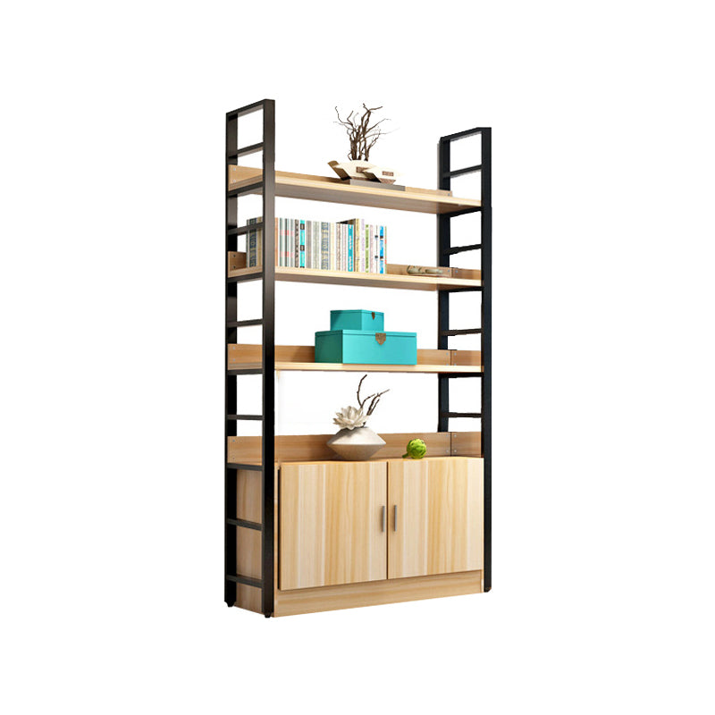 Modern Open Shelf Bookcase Engineered Wood Bookshelf with Doors for Study Room