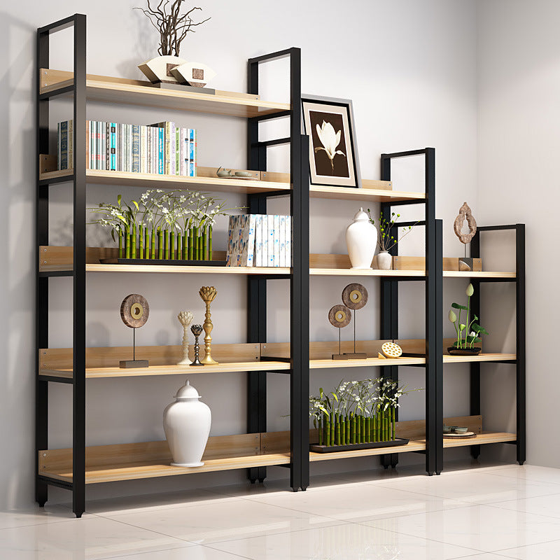 Modern Open Shelf Bookcase Engineered Wood Bookshelf with Doors for Study Room