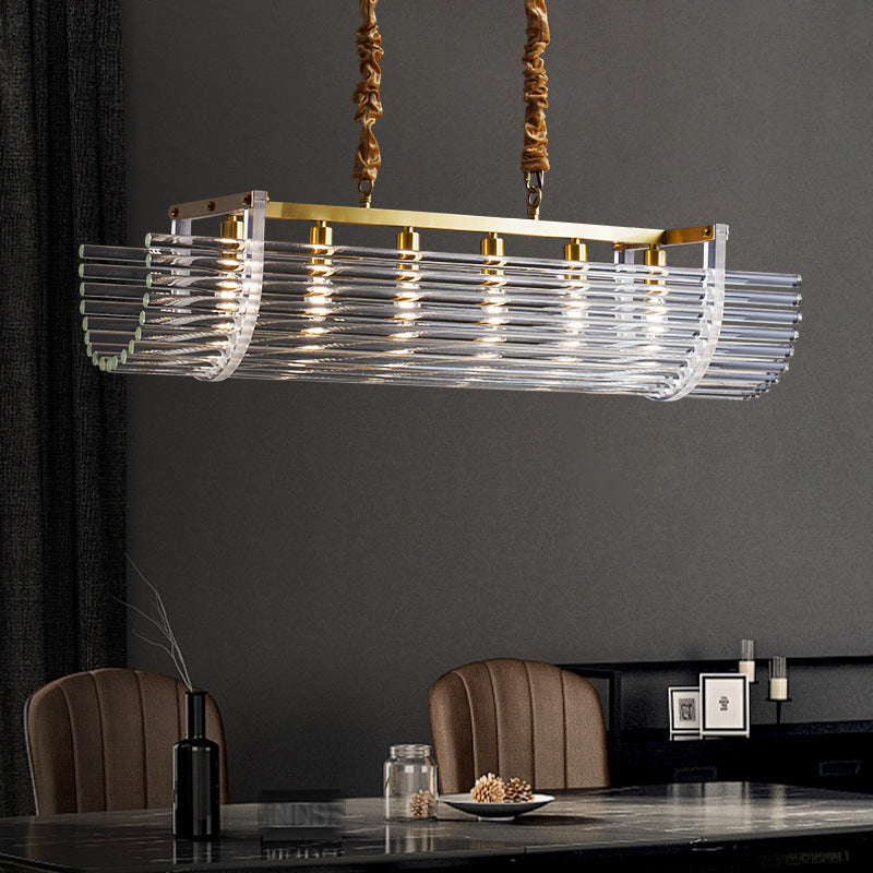 Modern Style Island Light Clear Glass Hanging Light for Dining Room