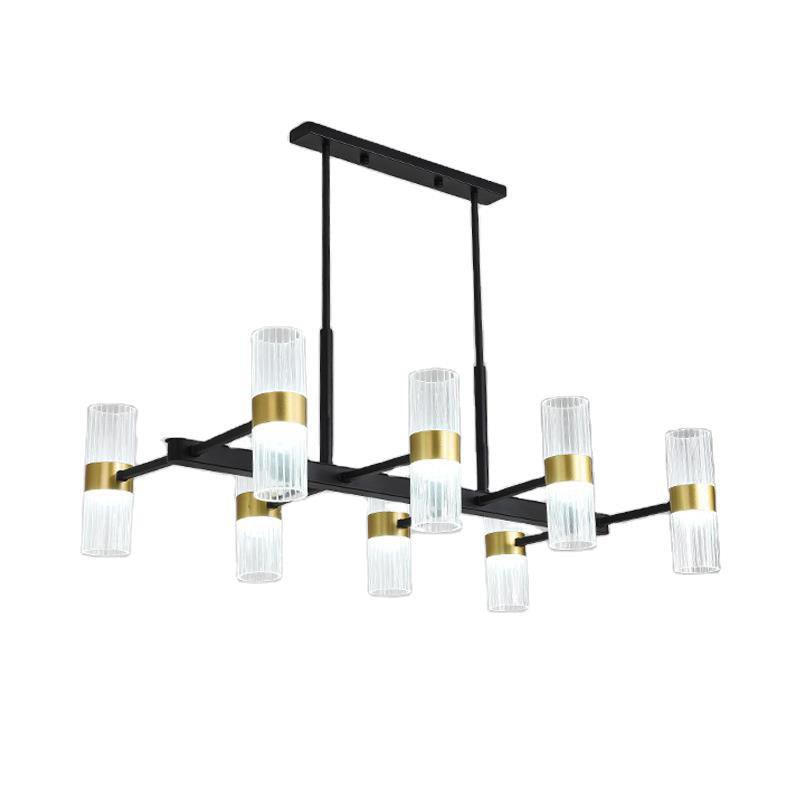 Metal Cylinder Island Pendant Modern Multiple-Light Island Lighting in Kitchen