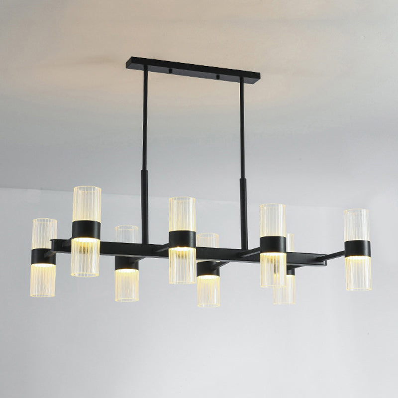 Metal Cylinder Island Pendant Modern Multiple-Light Island Lighting in Kitchen