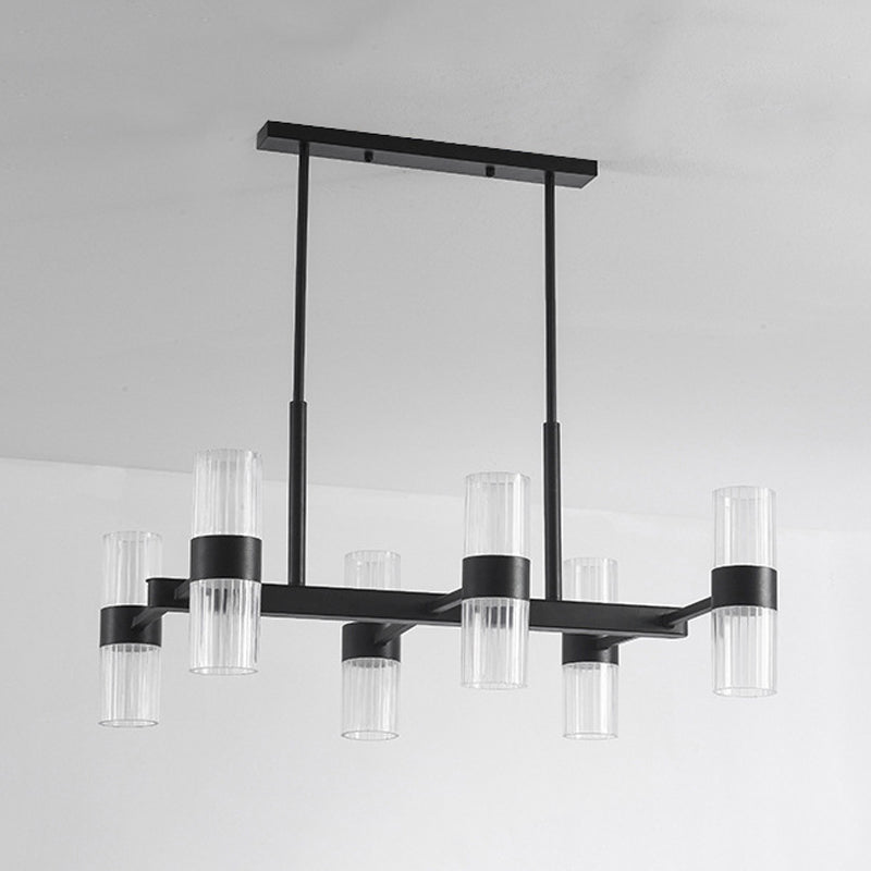 Metal Cylinder Island Pendant Modern Multiple-Light Island Lighting in Kitchen