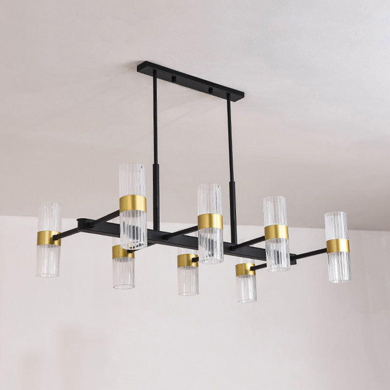 Metal Cylinder Island Pendant Modern Multiple-Light Island Lighting in Kitchen
