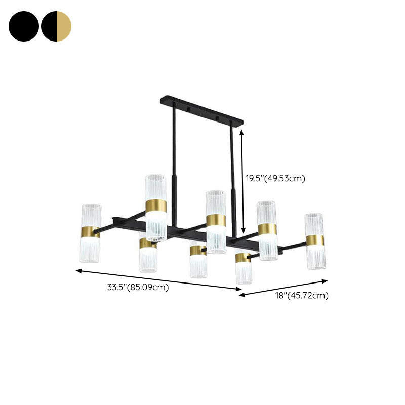 Metal Cylinder Island Pendant Modern Multiple-Light Island Lighting in Kitchen
