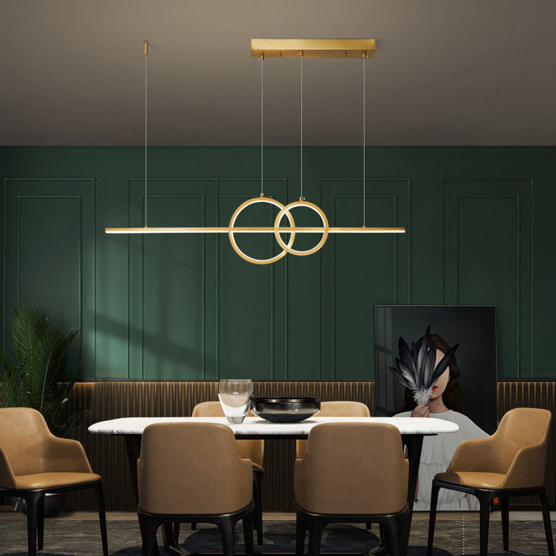 Metal Linear Island Lighting Modern Multiple-Light Island Pendant Lights