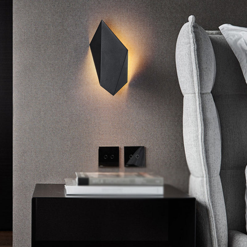 Black LED Wall Lamp Modern Wall Mount Lamp with Acrylic Shade for Bedroom