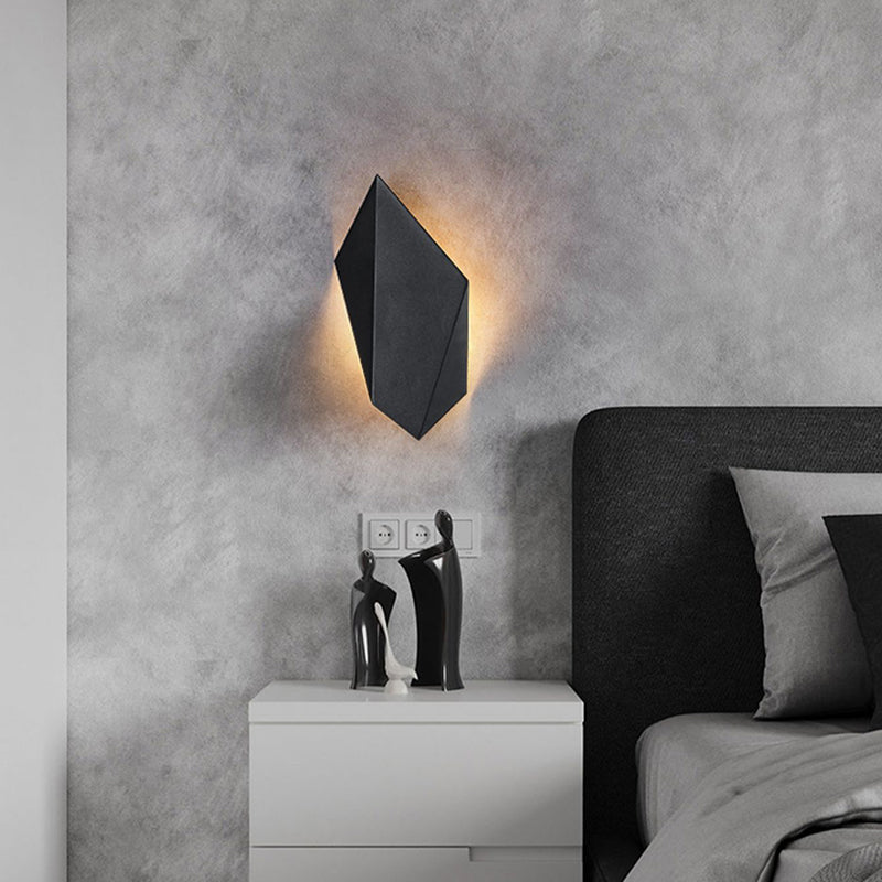 Black LED Wall Lamp Modern Wall Mount Lamp with Acrylic Shade for Bedroom