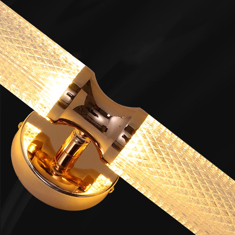 Black / Gold 1 - Light Wall Light Solid Brass and Acrylic Cylinder Wall Fixture