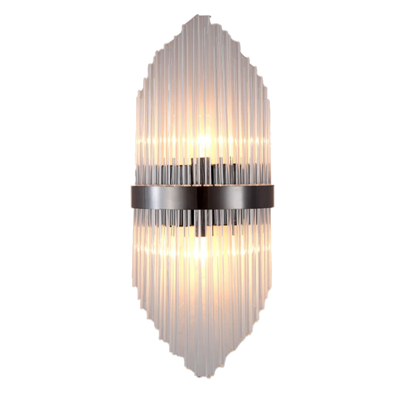 Clear Crystal 3 - Light Wall Mounted Sconce in Black / Gold Modern Wall Light