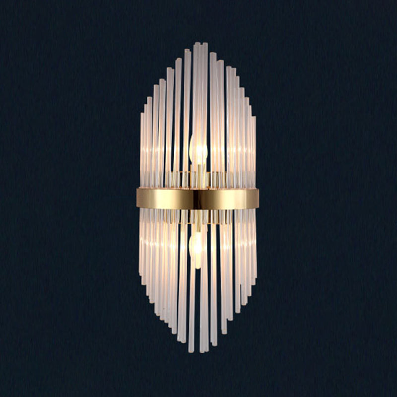 Clear Crystal 3 - Light Wall Mounted Sconce in Black / Gold Modern Wall Light