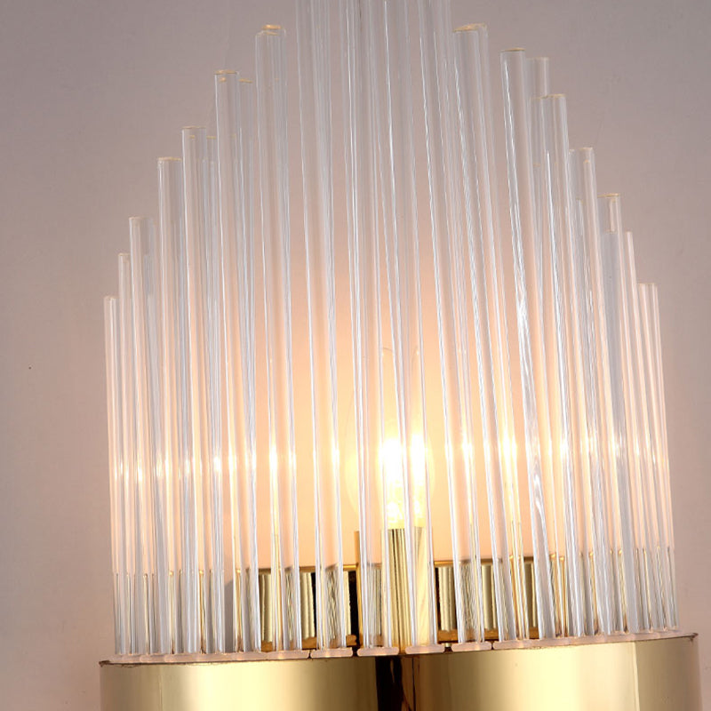 Clear Crystal 3 - Light Wall Mounted Sconce in Black / Gold Modern Wall Light