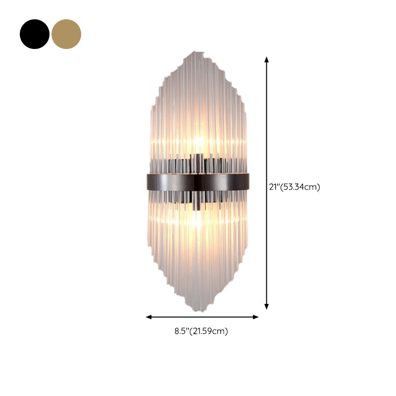 Clear Crystal 3 - Light Wall Mounted Sconce in Black / Gold Modern Wall Light