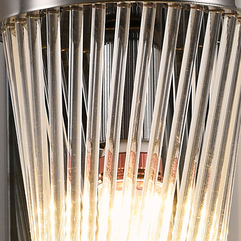 2 - Light Flush Mount Metal and Crystal Post Modern Wall Sconce in Black / Gold