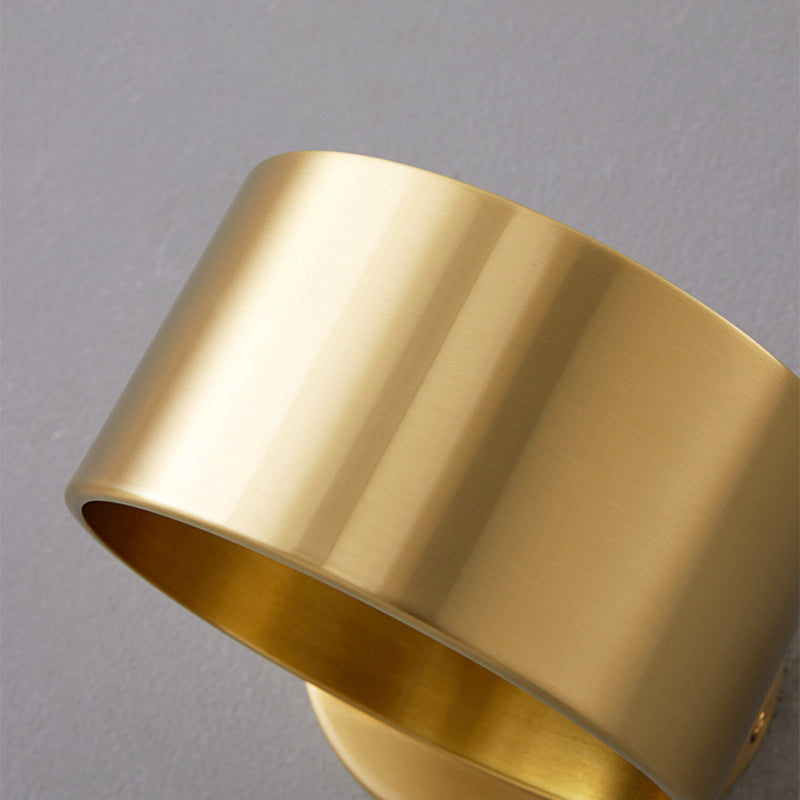 Solid Brass Drum 1 - Light Wall Sconce in Black / Gold Finish Wall Mounted Fixture