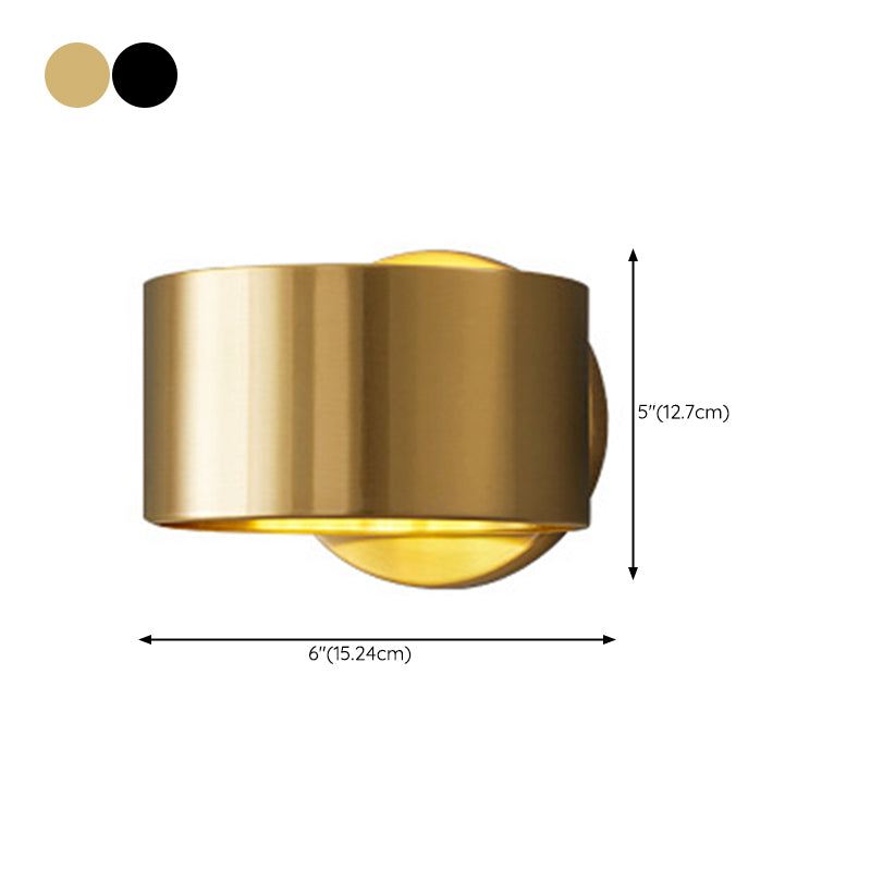 Solid Brass Drum 1 - Light Wall Sconce in Black / Gold Finish Wall Mounted Fixture