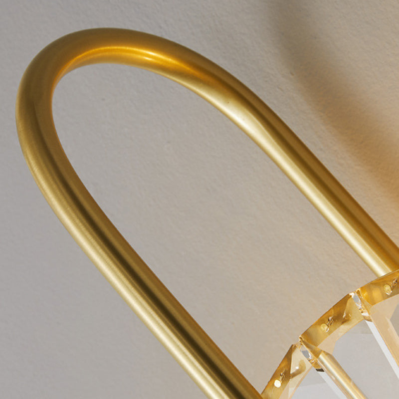 2 / 3 - Light Wall Light Solid Brass and Crystal Post Modern Wall Sconce