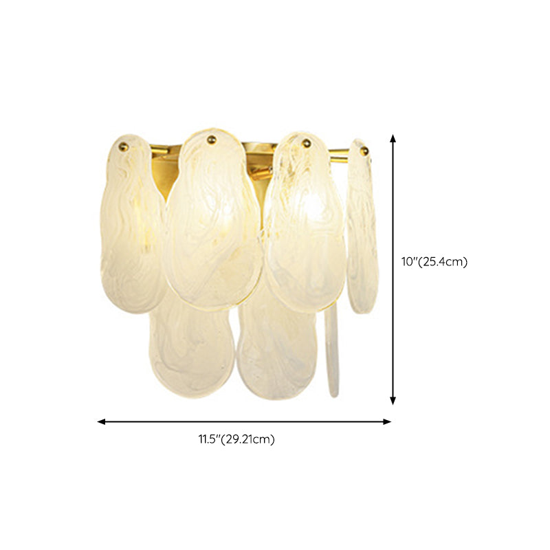 Solid Brass and Glass 2 - Light Wall Sconce in Gold Finish Modern Wall Light