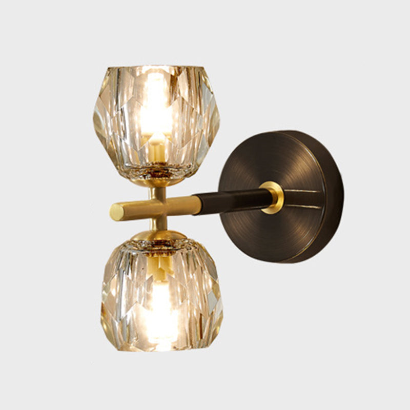 Modern Style Wall Light Ball Shade in Gold Sconces for Bedroom