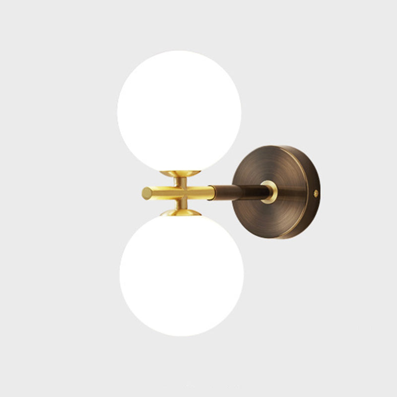 Modern Style Wall Light Ball Shade in Gold Sconces for Bedroom