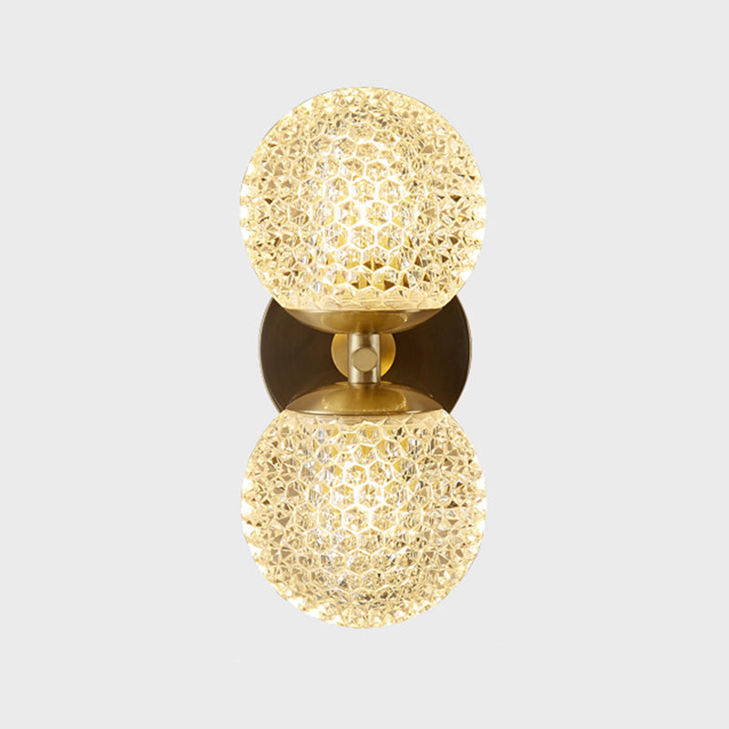 Modern Style Wall Light Ball Shade in Gold Sconces for Bedroom