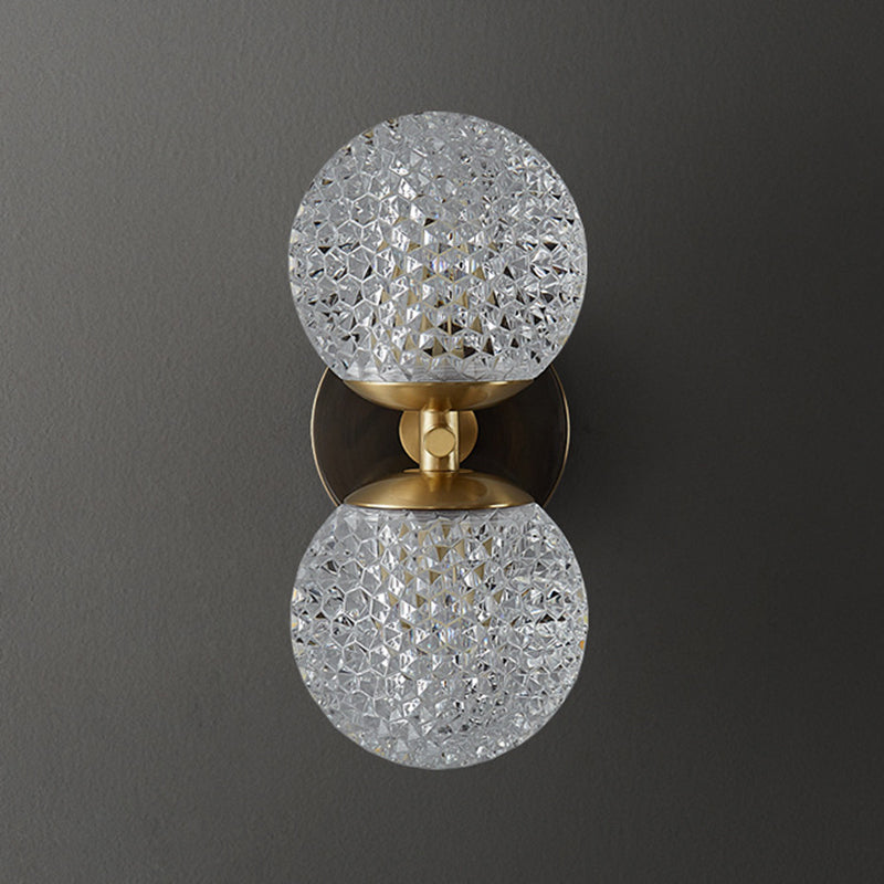 Modern Style Wall Light Ball Shade in Gold Sconces for Bedroom