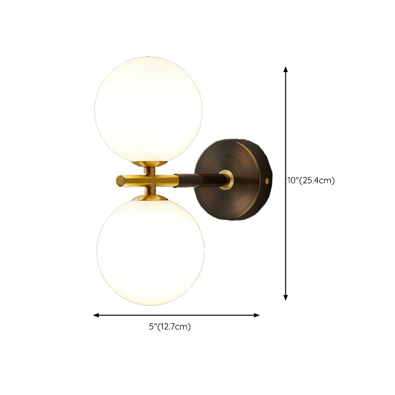 Modern Style Wall Light Ball Shade in Gold Sconces for Bedroom
