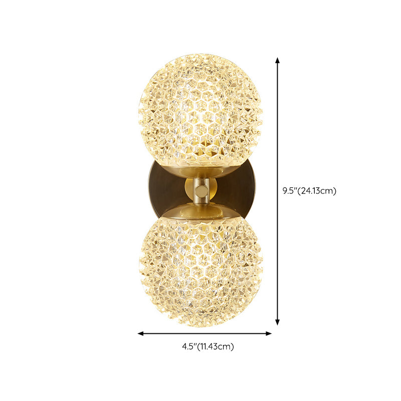 Modern Style Wall Light Ball Shade in Gold Sconces for Bedroom