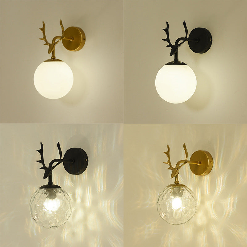 Glass Globe Sconce Light Modern 1-Light Sconce Light Fixture