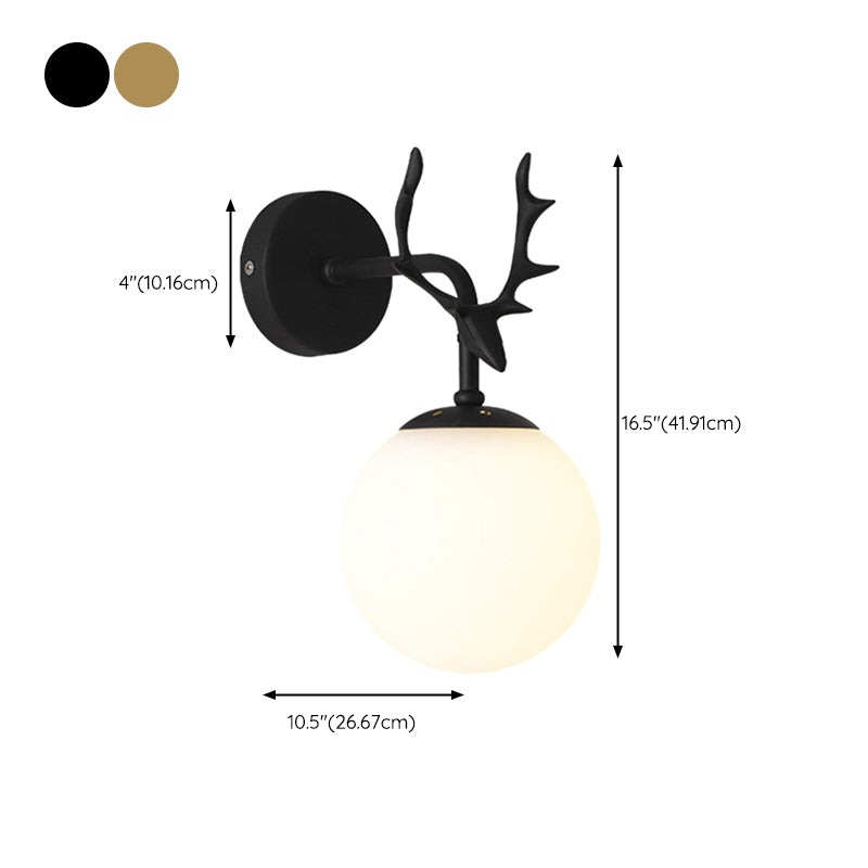 Glass Globe Sconce Light Modern 1-Light Sconce Light Fixture