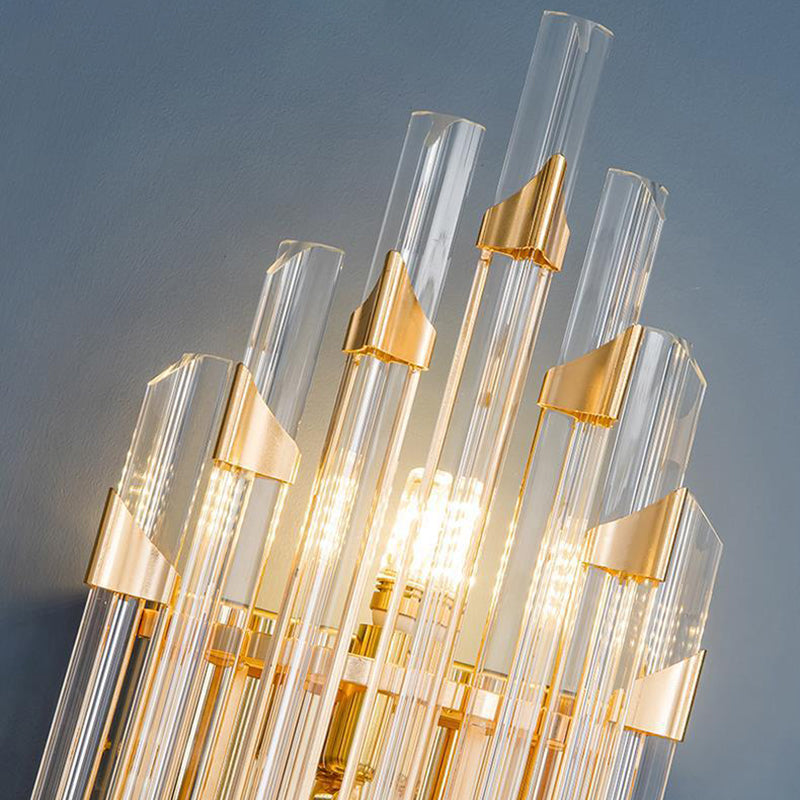 Clear Crystal 2 - Light Wall Sconce in Gold Metal Post Modern Wall Light