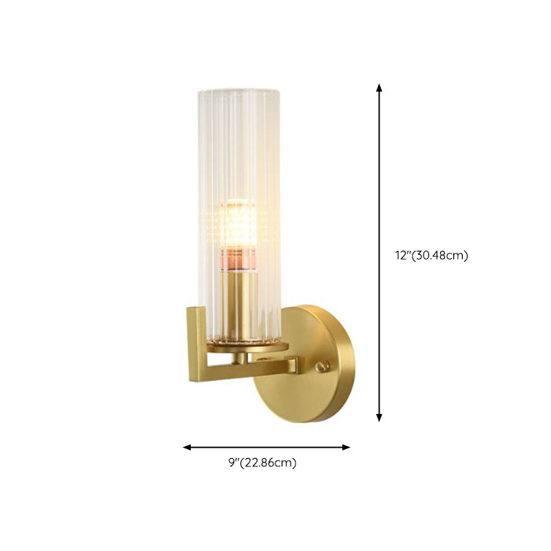 Glass Cylinder Wall Lights Modern 1-Light Wall Light Fixture