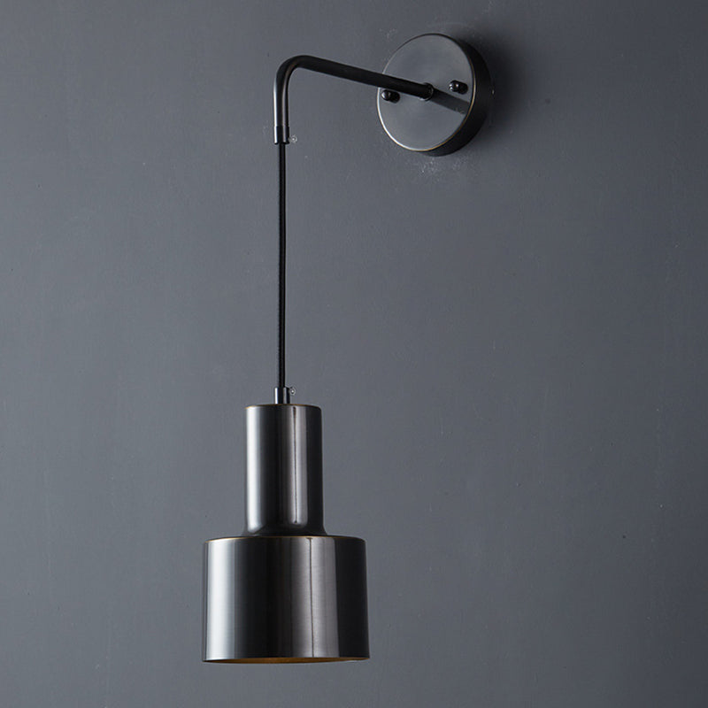 Metal Cylinder Sconce Light Fixture Modern 1-Light Wall Light