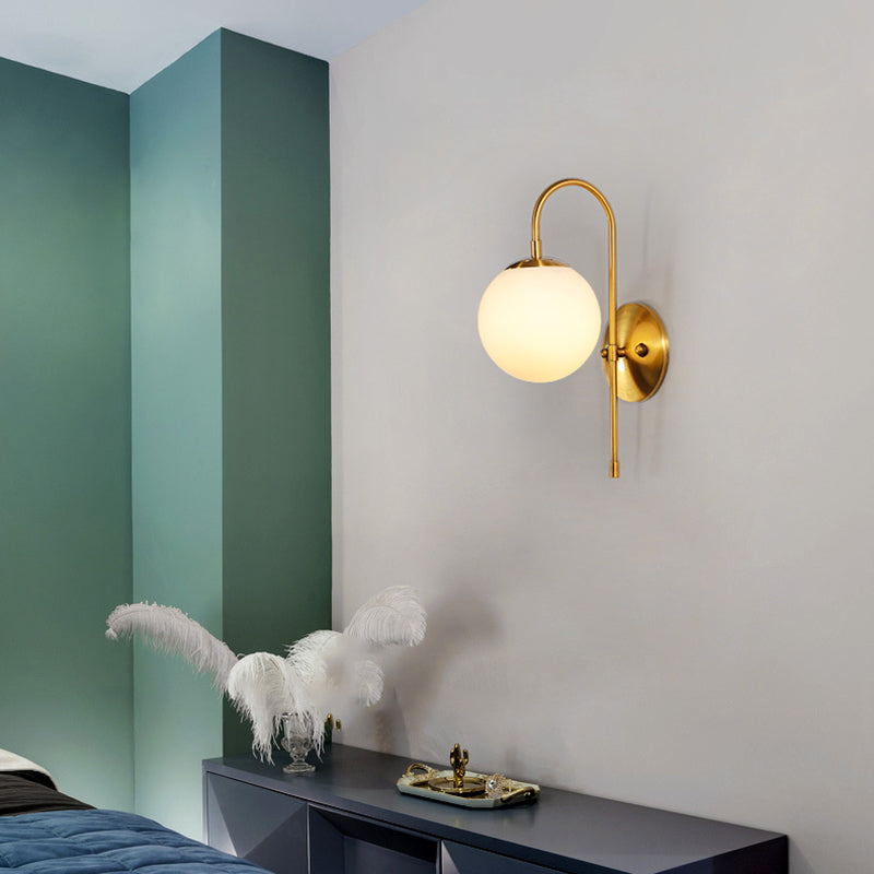 Glass Globe Wall Light Modern 1-Light Wall Lights for Bedroom