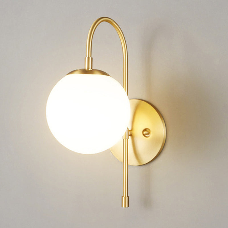 Glass Globe Wall Light Modern 1-Light Wall Lights for Bedroom