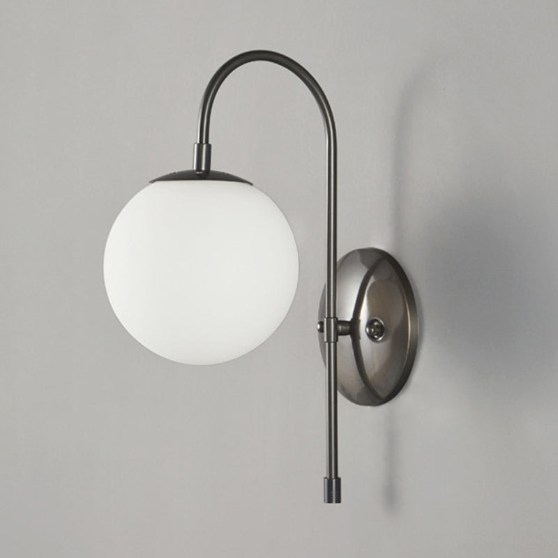 Glass Globe Wall Light Modern 1-Light Wall Lights for Bedroom